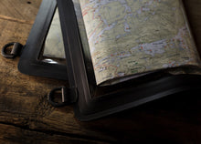 Load image into Gallery viewer, RBW map case with a LatLong map inside. Medium shot showing D-rings, quality of the welding and clarity of the material.