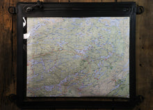 Load image into Gallery viewer, RBW map case with a LatLong map inside, showing size, D-rings and waterproof zipper.
